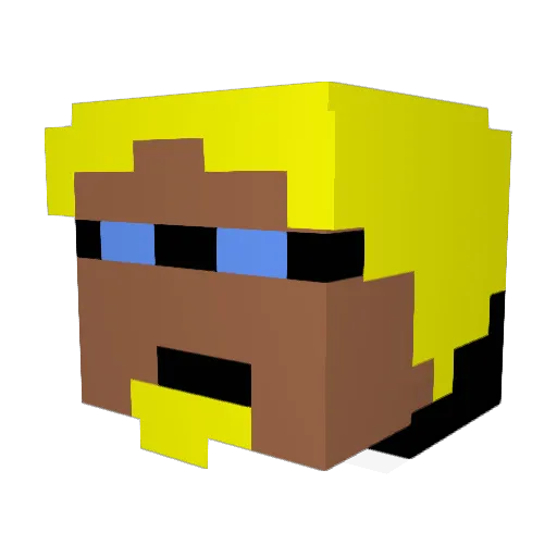 wishman Minecraft avatar head, 3D render