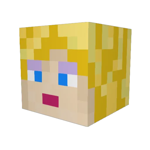 witamin28 Minecraft avatar head, 3D render