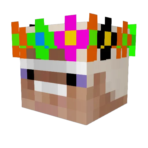 witcheee Minecraft avatar head, 3D render