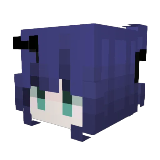 witchei Minecraft avatar head, 3D render
