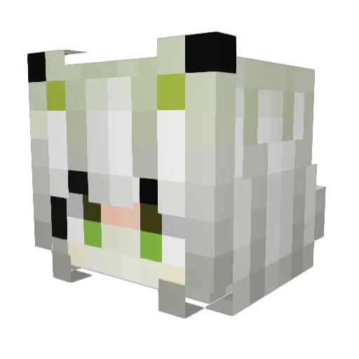 withelight Minecraft avatar head, 3D render