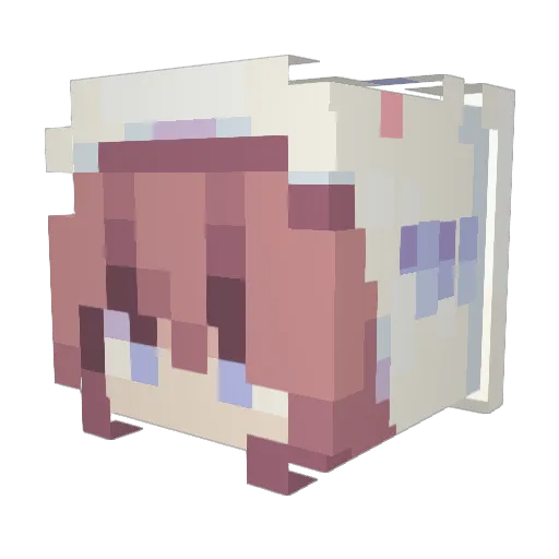 withloveche Minecraft avatar head, 3D render