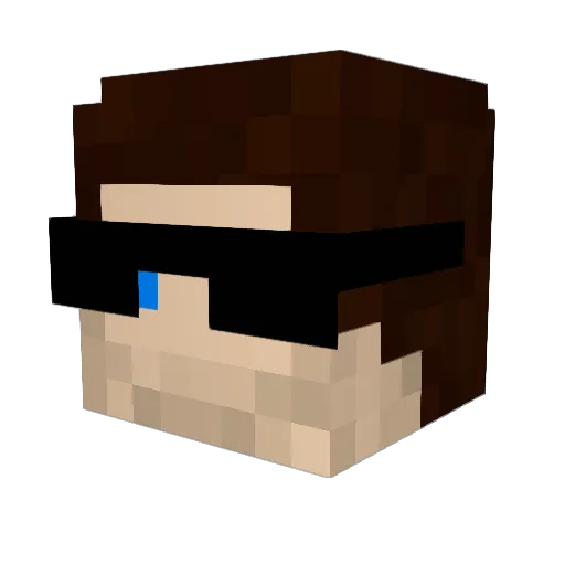 witme Minecraft avatar head, 3D render