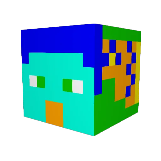 wizard2007 Minecraft avatar head, 3D render