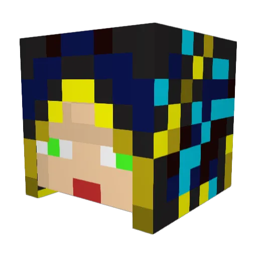 wizardjw Minecraft avatar head, 3D render