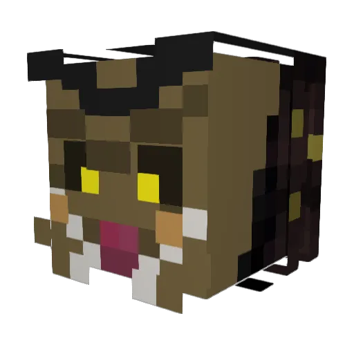 wizardofwho Minecraft avatar head, 3D render