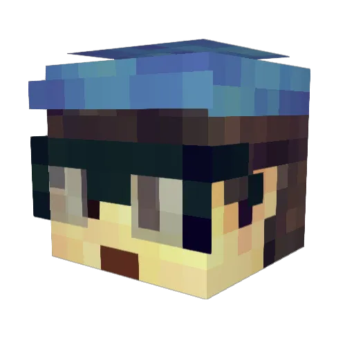wk2_ Minecraft avatar head, 3D render