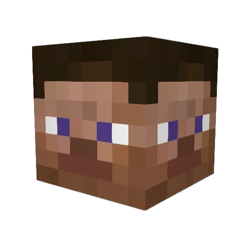 wkae Minecraft avatar head, 3D render