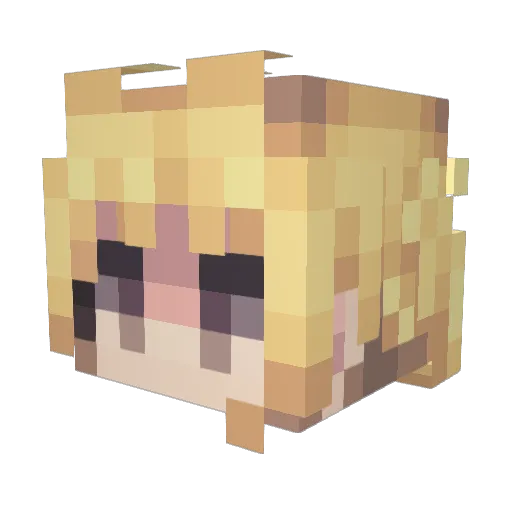 wkmzzf Minecraft avatar head, 3D render