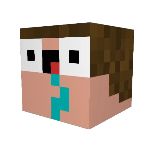 wl8l Minecraft avatar head, 3D render