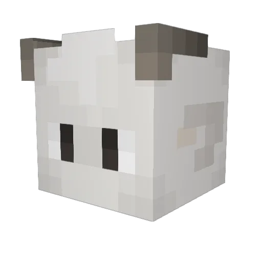 wless Minecraft avatar head, 3D render
