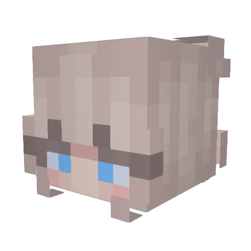 wlkygb Minecraft avatar head, 3D render