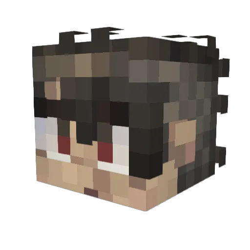 wloajms Minecraft avatar head, 3D render