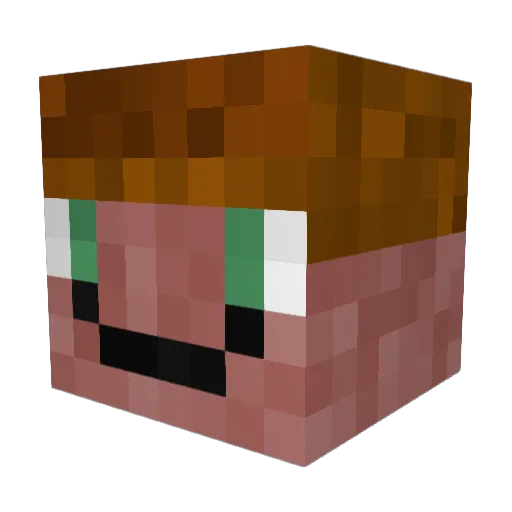 wloant Minecraft avatar head, 3D render