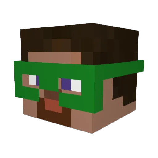 wlodarooo Minecraft avatar head, 3D render