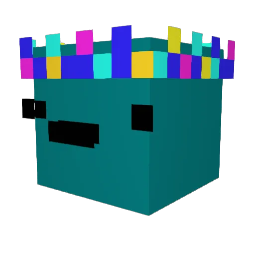 wloseq Minecraft avatar head, 3D render