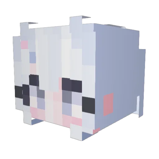 wlqtksid Minecraft avatar head, 3D render