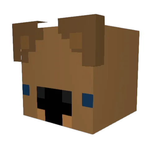 wmbat Minecraft avatar head, 3D render