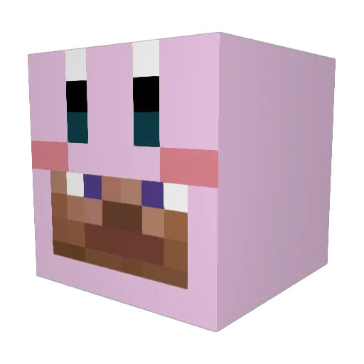 wmelia Minecraft avatar head, 3D render