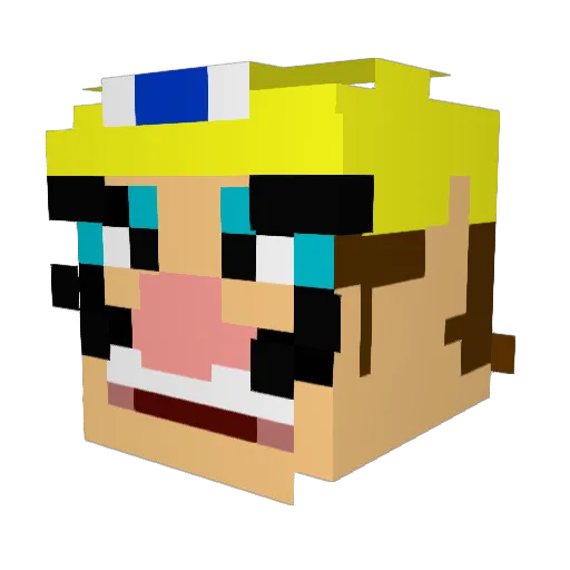 wmfuncar Minecraft avatar head, 3D render
