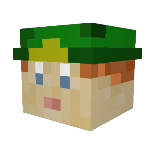 wnfRik Minecraft avatar head, 3D render