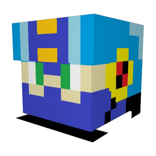 wo_iotya Minecraft avatar head, 3D render