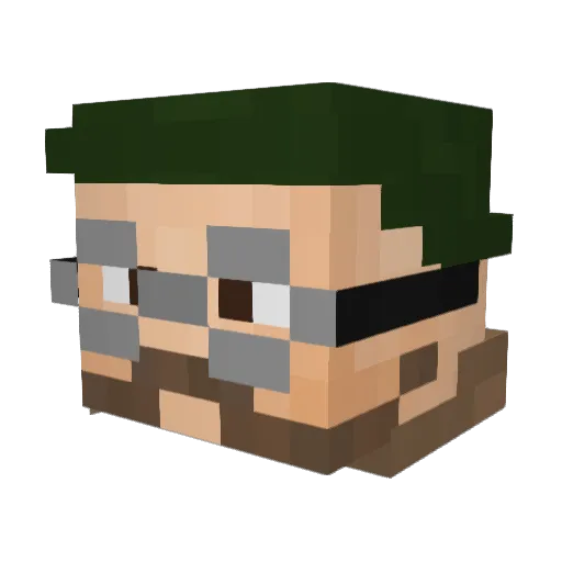 woasinit Minecraft avatar head, 3D render