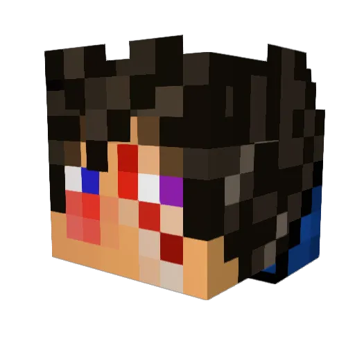wobblyPopcrn Minecraft avatar head, 3D render