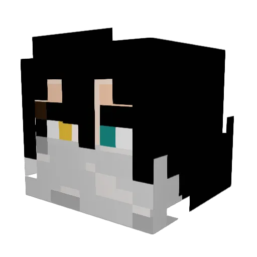 wockW Minecraft avatar head, 3D render