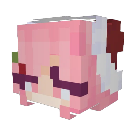 wojo_25PL Minecraft avatar head, 3D render