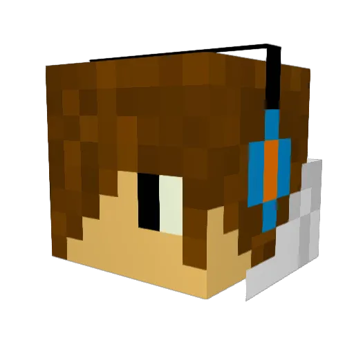 woky Minecraft avatar head, 3D render
