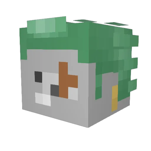 woleg_e Minecraft avatar head, 3D render
