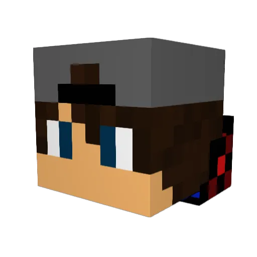 wolf044 Minecraft avatar head, 3D render