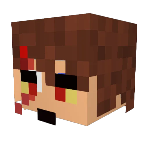 wolf_pack_50 Minecraft avatar head, 3D render