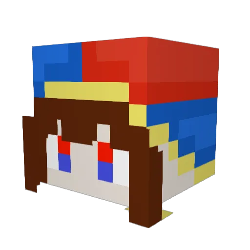 wolf_plays Minecraft avatar head, 3D render