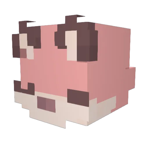 wolfchara Minecraft avatar head, 3D render