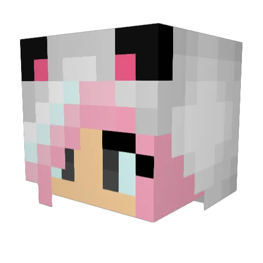 wolfgirl102 Minecraft avatar head, 3D render