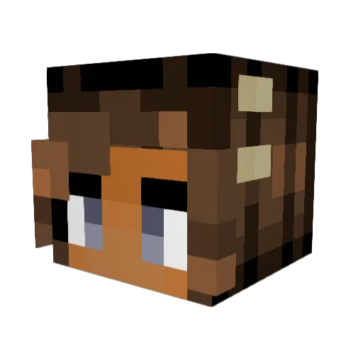 wolfilover Minecraft avatar head, 3D render