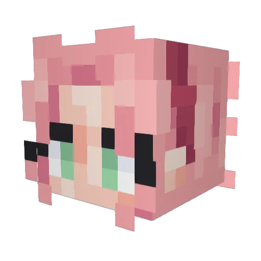 wolfishBouquet Minecraft avatar head, 3D render