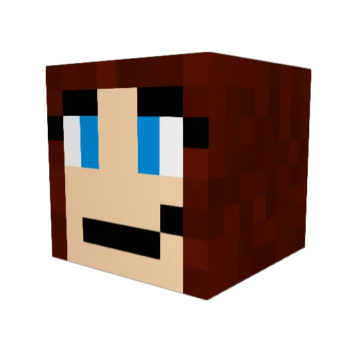 wolfpupKG Minecraft avatar head, 3D render