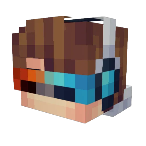 wolfra_m Minecraft avatar head, 3D render