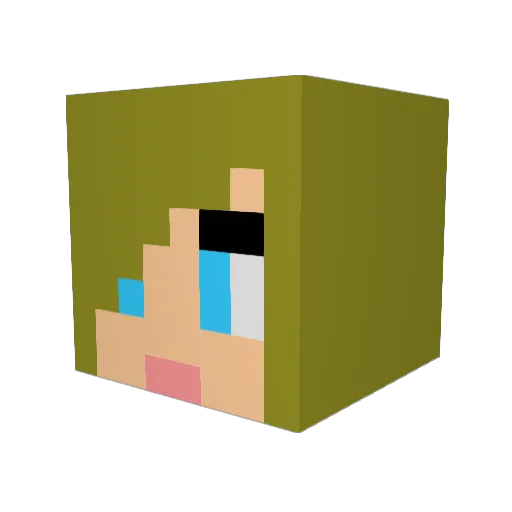 wolfsitter Minecraft avatar head, 3D render