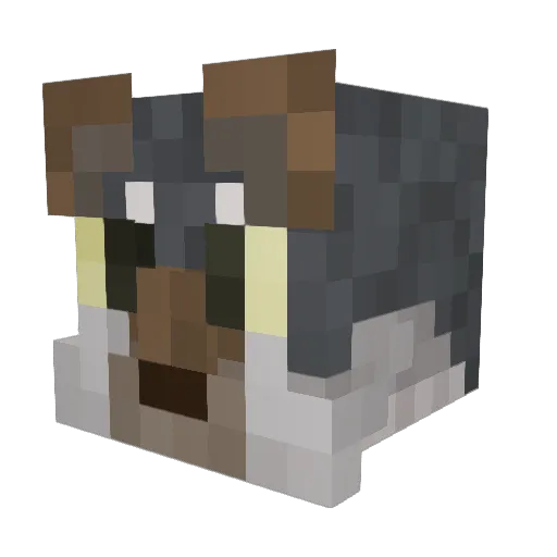 wolfsnubs Minecraft avatar head, 3D render