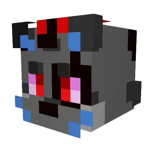 wolftheotter Minecraft avatar head, 3D render