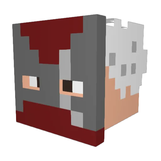 wolfvortex Minecraft avatar head, 3D render