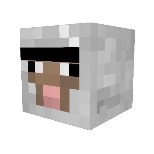 wolly_sheep Minecraft avatar head, 3D render