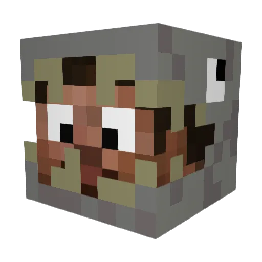 wolv546 Minecraft avatar head, 3D render