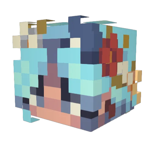 wonder_kat Minecraft avatar head, 3D render