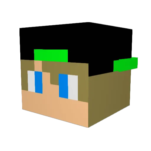 wonka86 Minecraft avatar head, 3D render