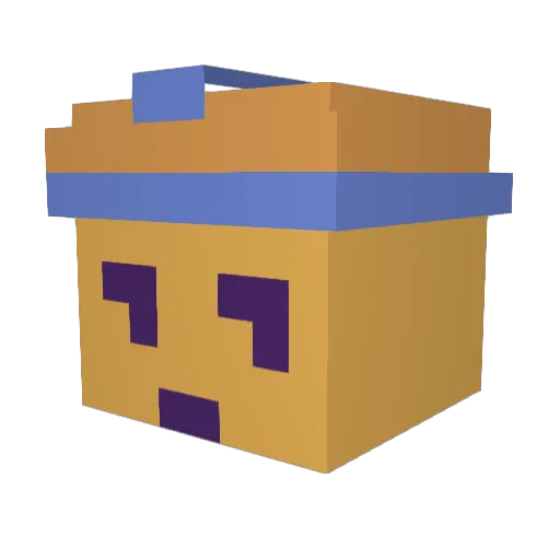 wont Minecraft avatar head, 3D render
